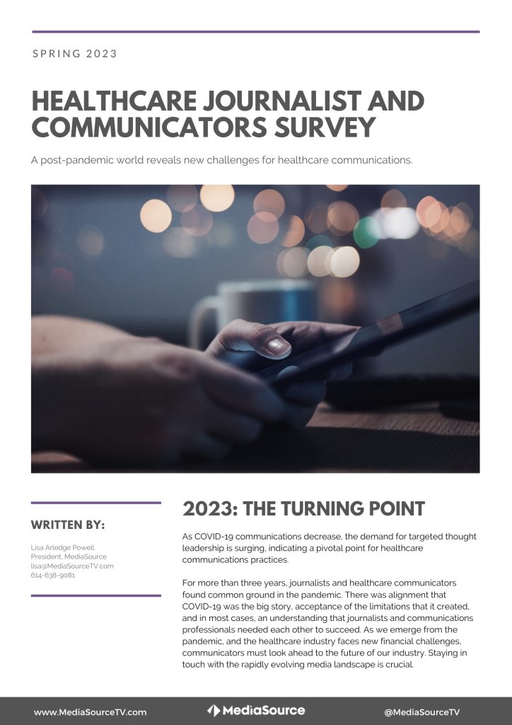 National Healthcare Journalist & Communicators Survey MediaSource
