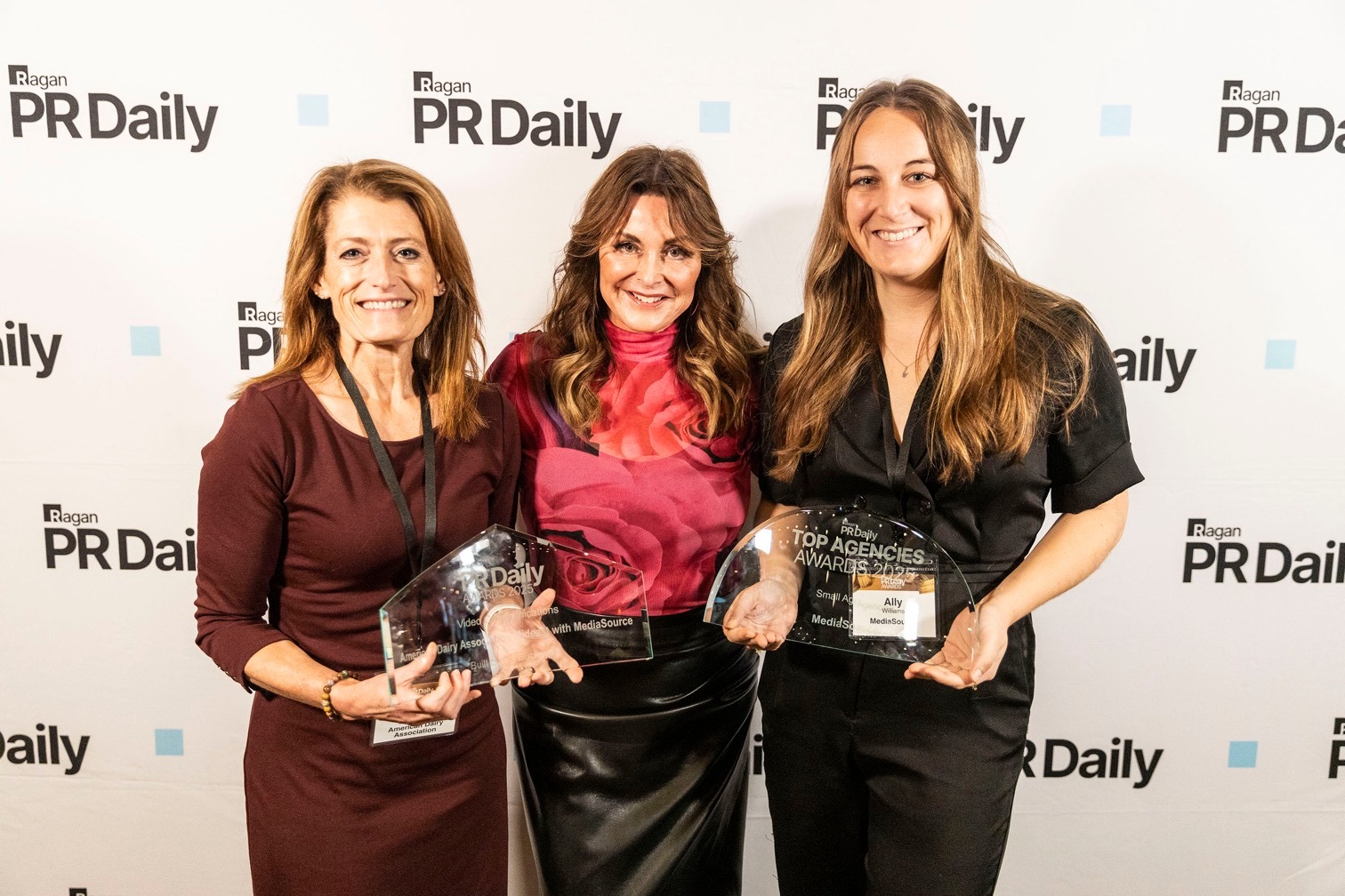 MediaSource team poses with trophies at 2025 PR Daily Awards Luncheon